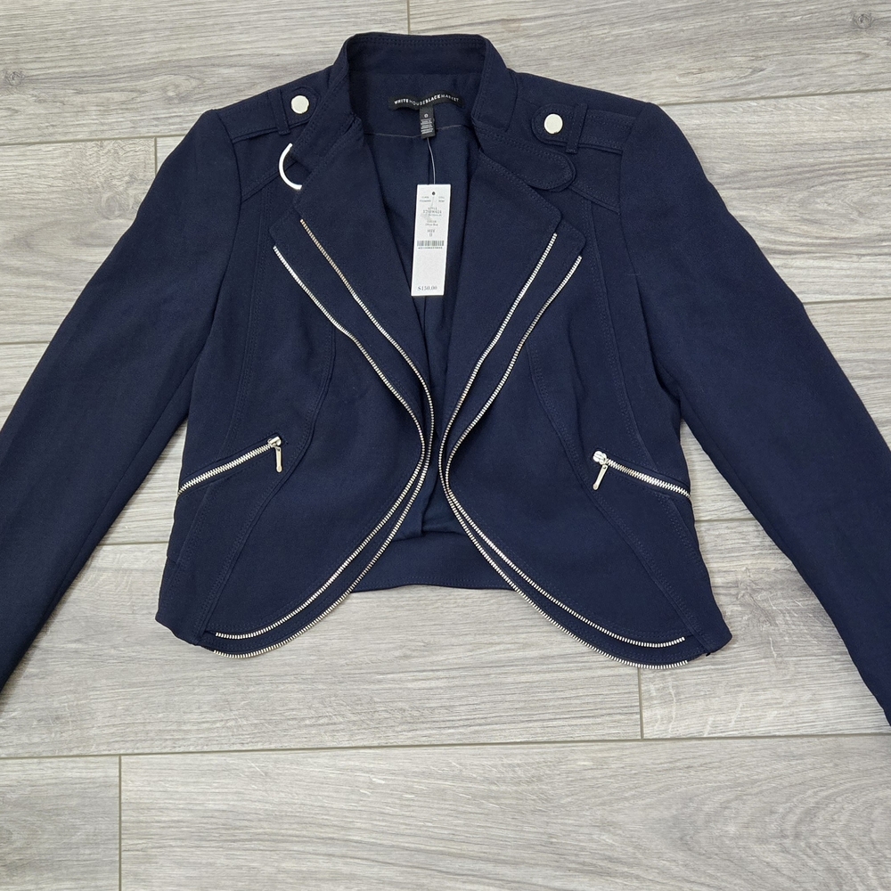 White House Black Market Blue and Gold Blazer Formal Suit Jacket